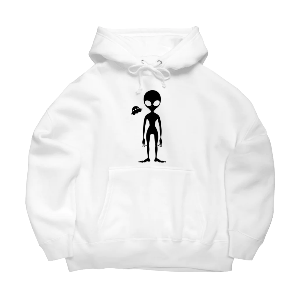 kimchinのグレイタイプの宇宙人のシルエット Big Hoodie