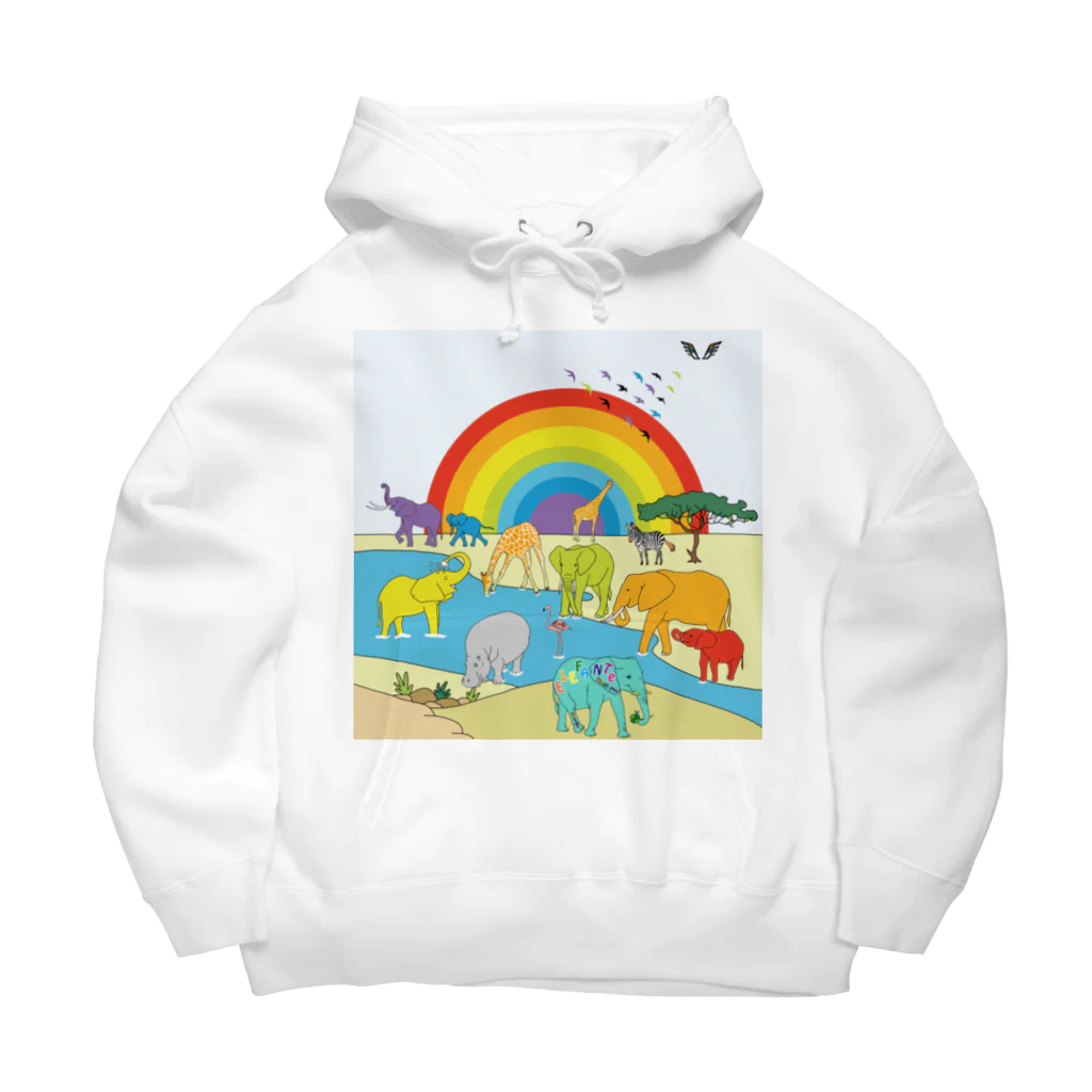 KANAT  LAMHITAのサファリの象たち Big Hoodie