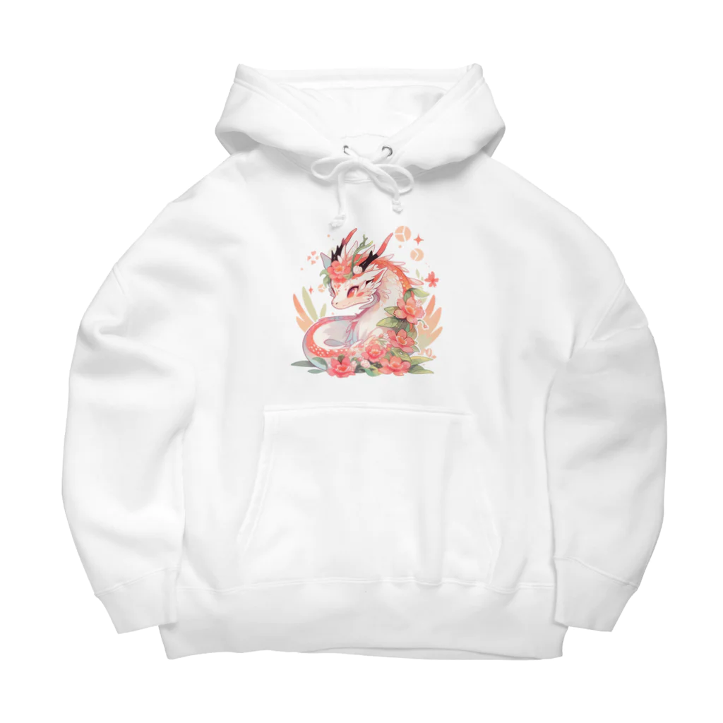 Japan Beautyオリジナルショップのうっすらピンクの花龍さん Big Hoodie