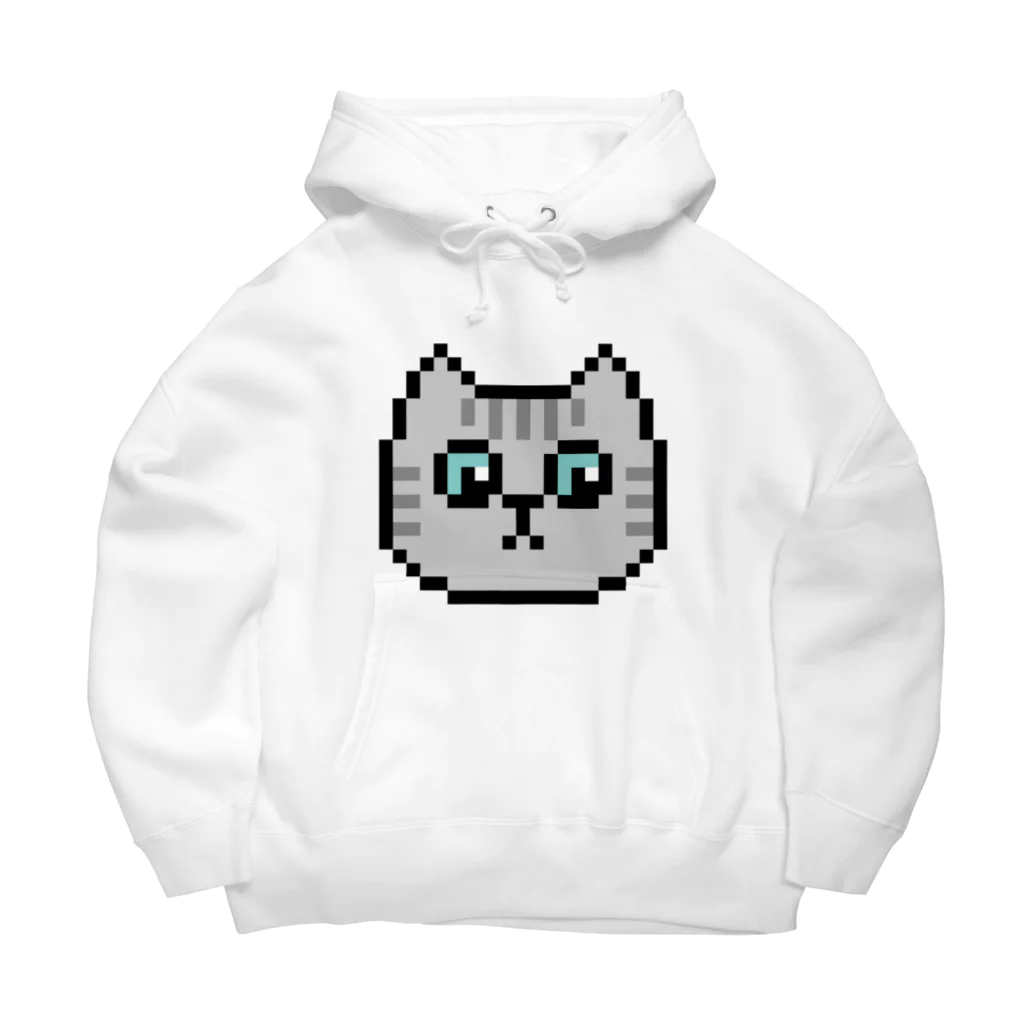 やきぱんのドット絵のねこ（サバトラ） ビッグシルエットパーカー