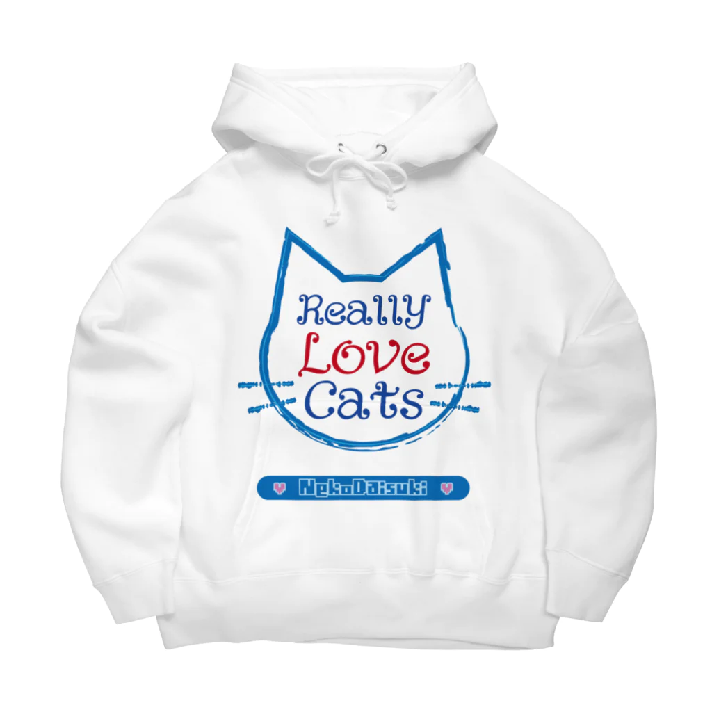 HeartToMeのねこ大好き　ReallyLoveCats ビッグシルエットパーカー