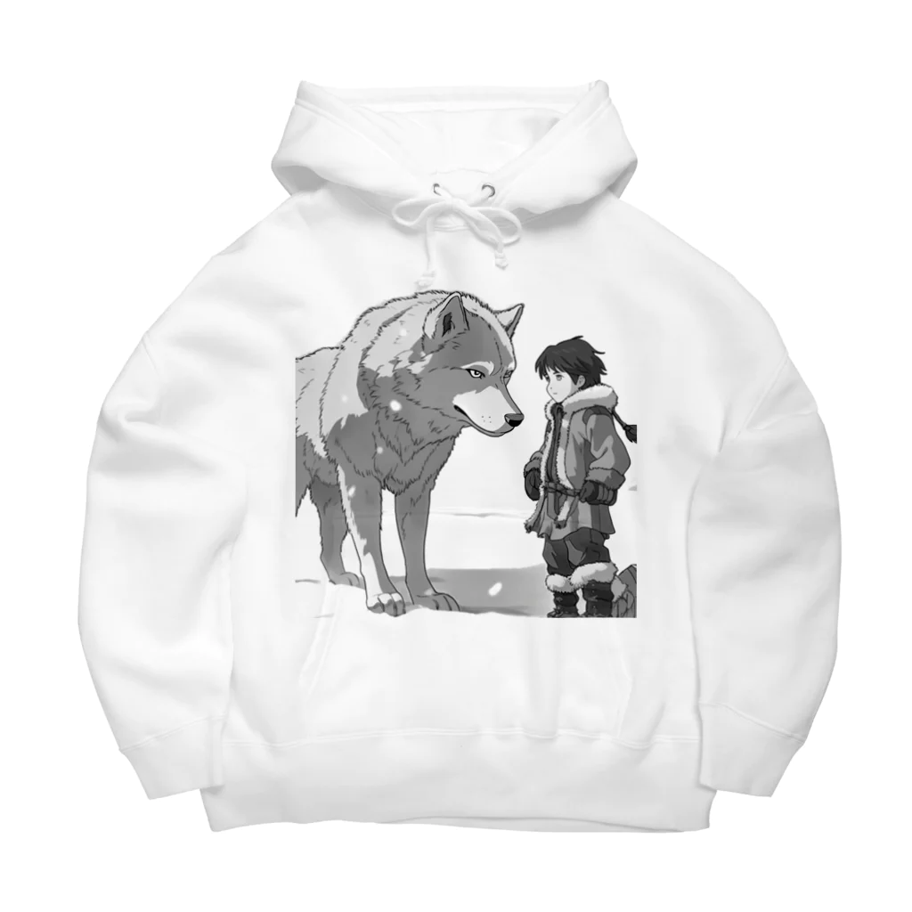 桜音ことこ企画の雪原の少年とオオカミ Big Hoodie