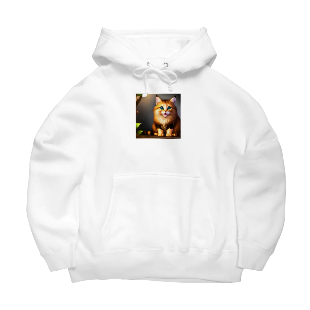 ラッキーマインあべむつきのかわいい猫のイラストグッズ Big Hoodie