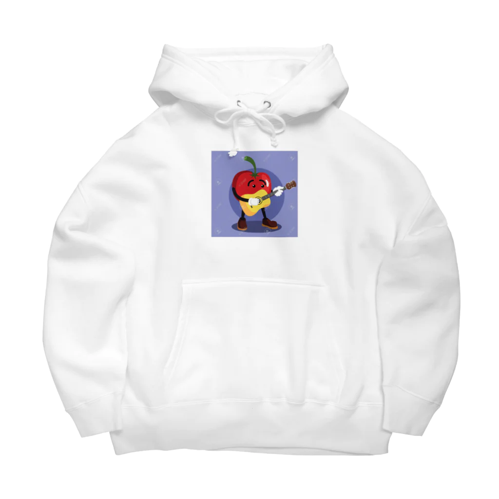 satomatoのイラストのギターを弾くトマトくん Big Hoodie