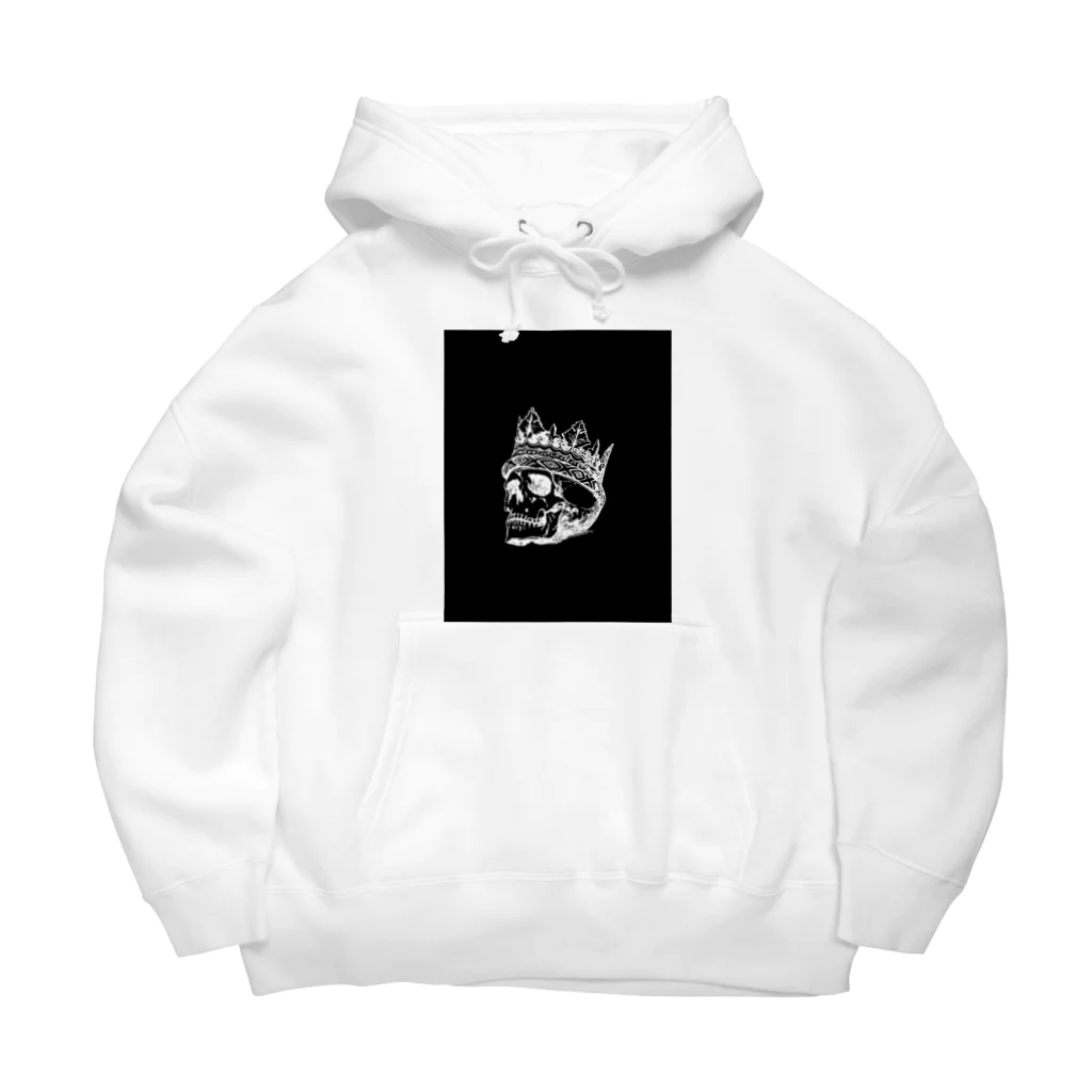 COOL&SIMPLEのBlack White Illustrated Skull King  Big Hoodie