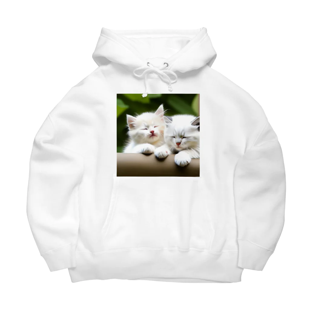 marusheの子猫の寝顔　白 Big Hoodie