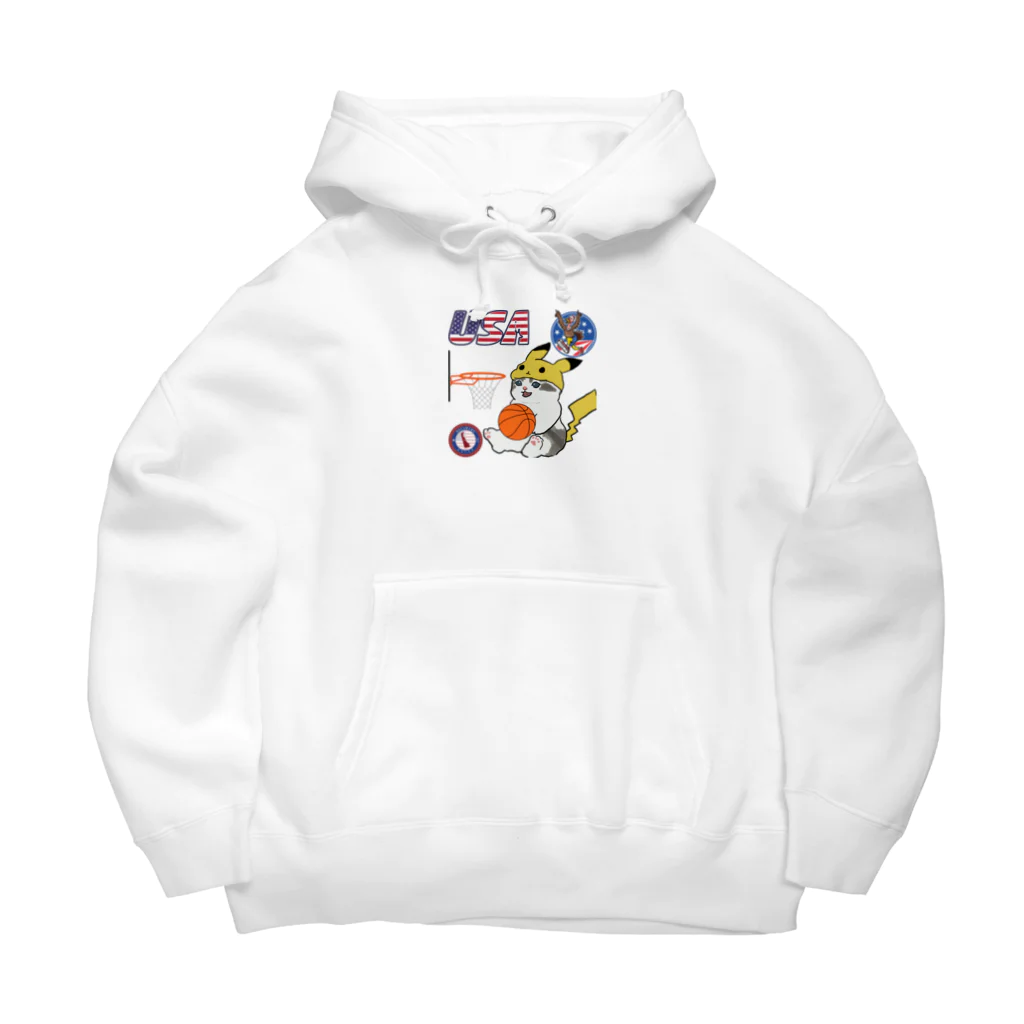 キイロチャンのバスケットボール選手の猫 Big Hoodie