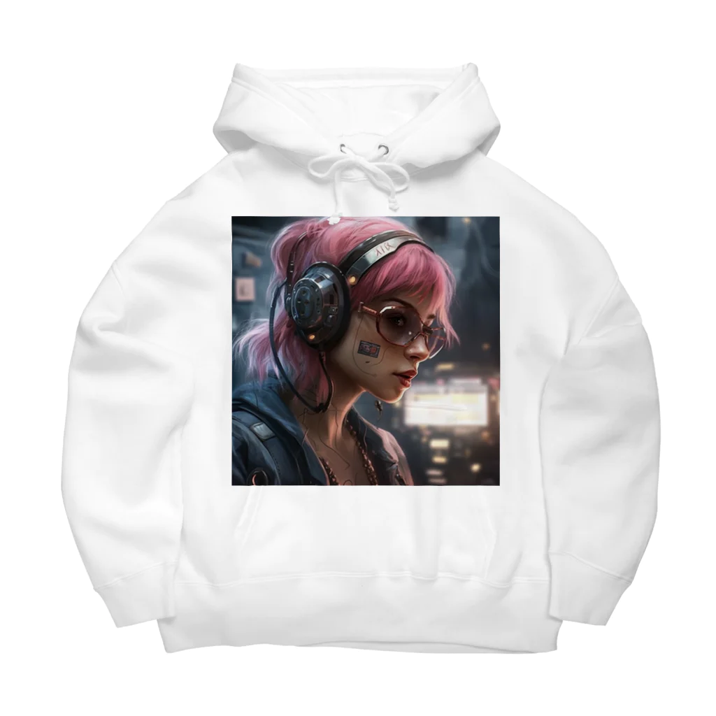 SONESONEのサイバーパンクシティの少女２ Big Hoodie