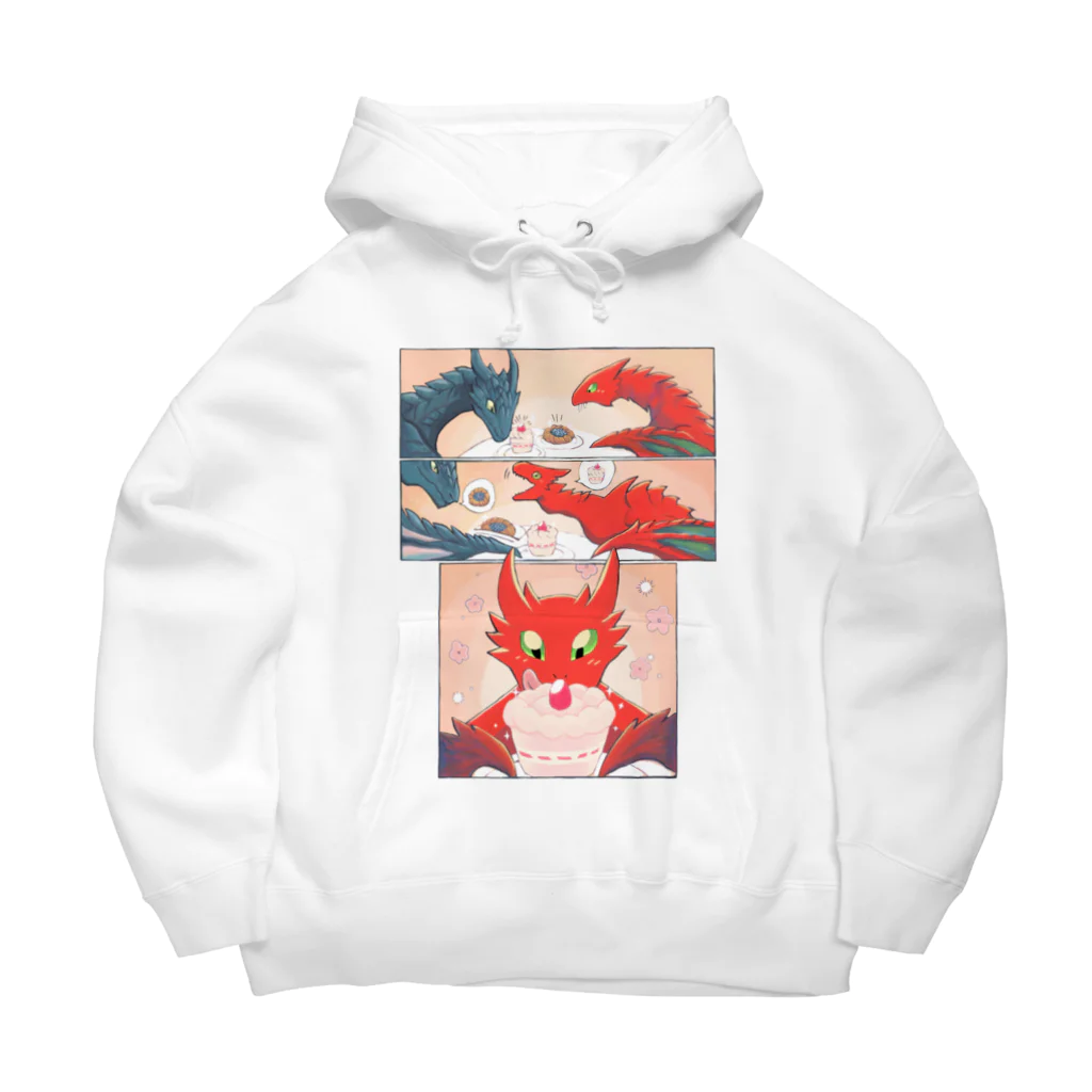 ただちStudioの竜とケーキ　ビッグシルエットパーカー Big Hoodie