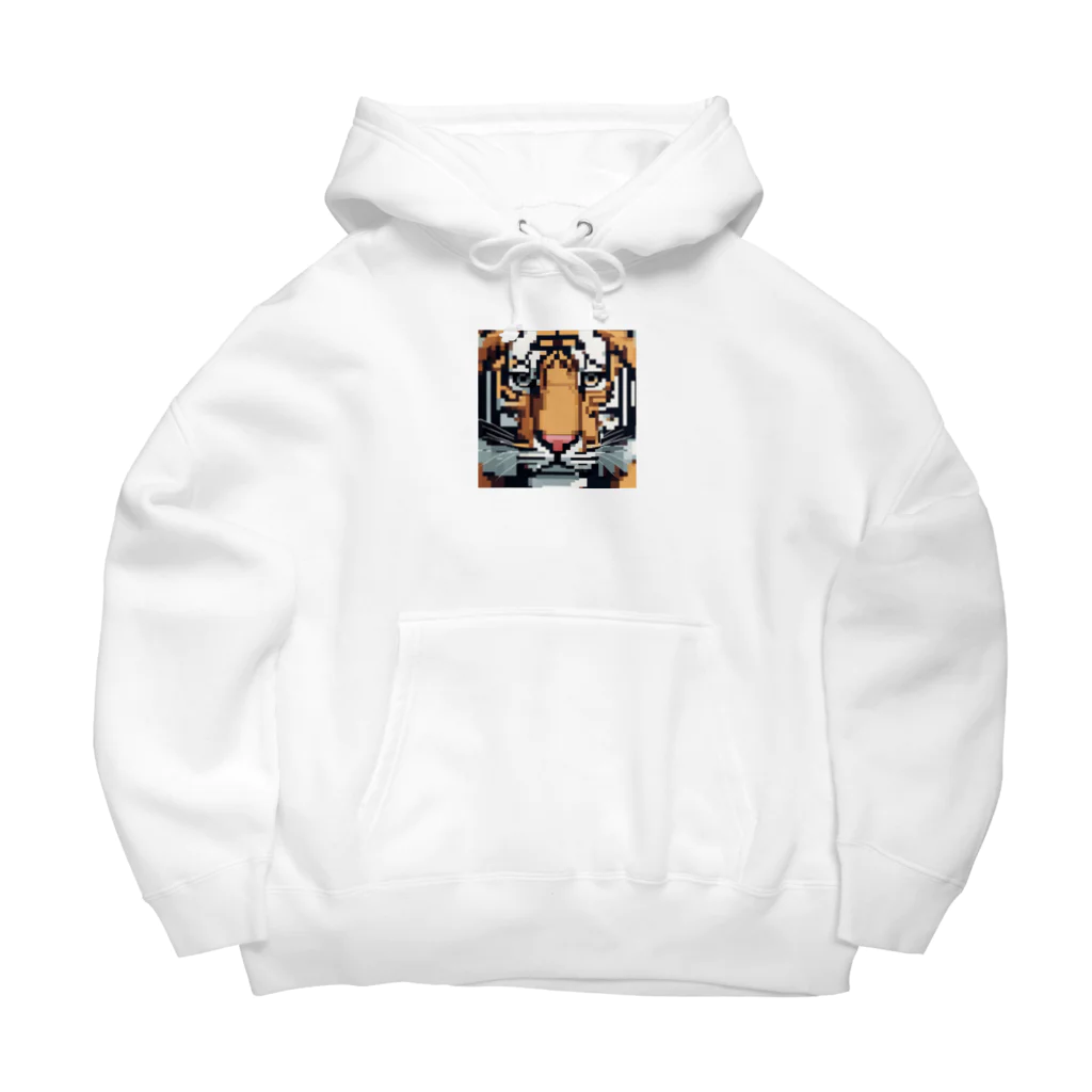 ki1962のドット絵で描かれた虎のアップ画像のプレミアムグッズ Big Hoodie