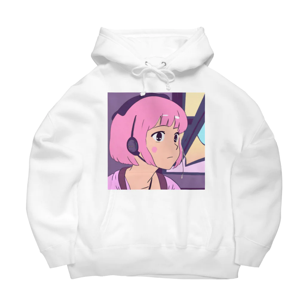 B_possibleのピンク髪の少女 Big Hoodie