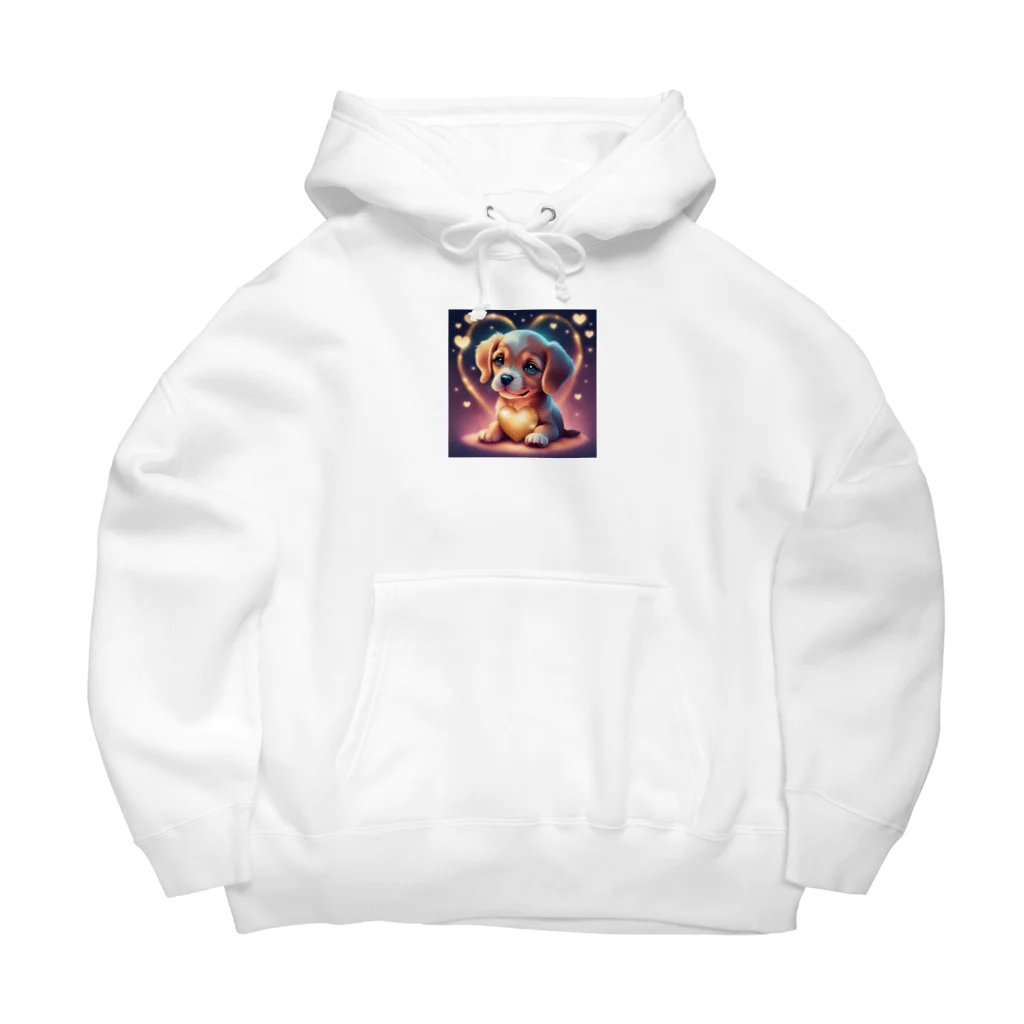 わんにゃんショップのキラキラハートの子犬ちゃん Big Hoodie