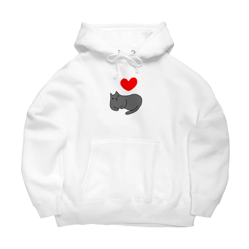 ３２１６のl love クロネコ Big Hoodie