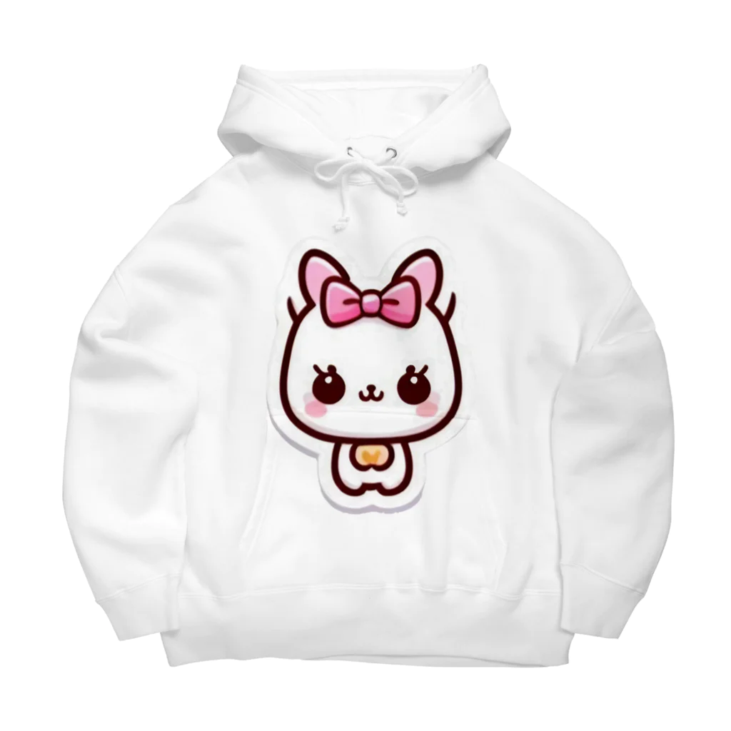 ほっこりデザインスタジオの癒しの白猫グッズ～あなたの心にふれる白い天使～ Big Hoodie