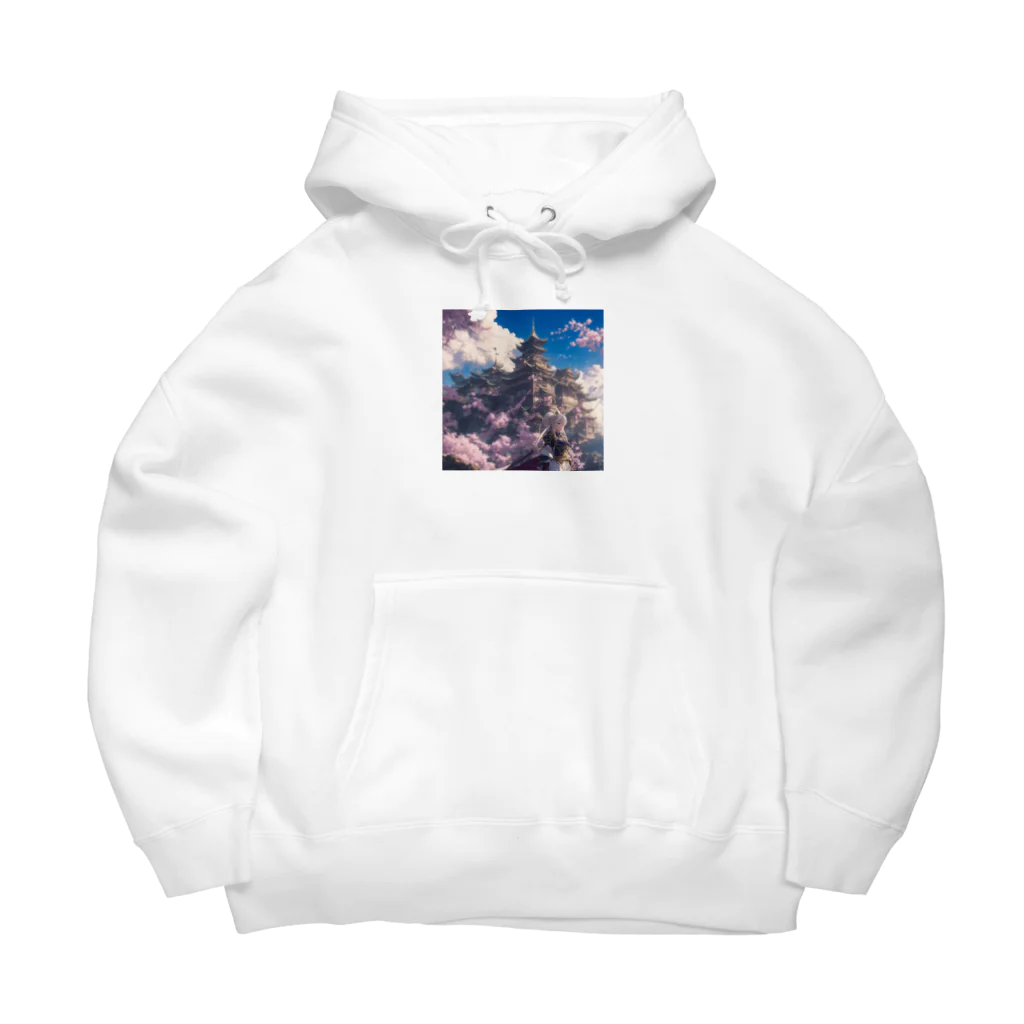 SetsunaAIの桜舞う城と旅人のグッズ Big Hoodie