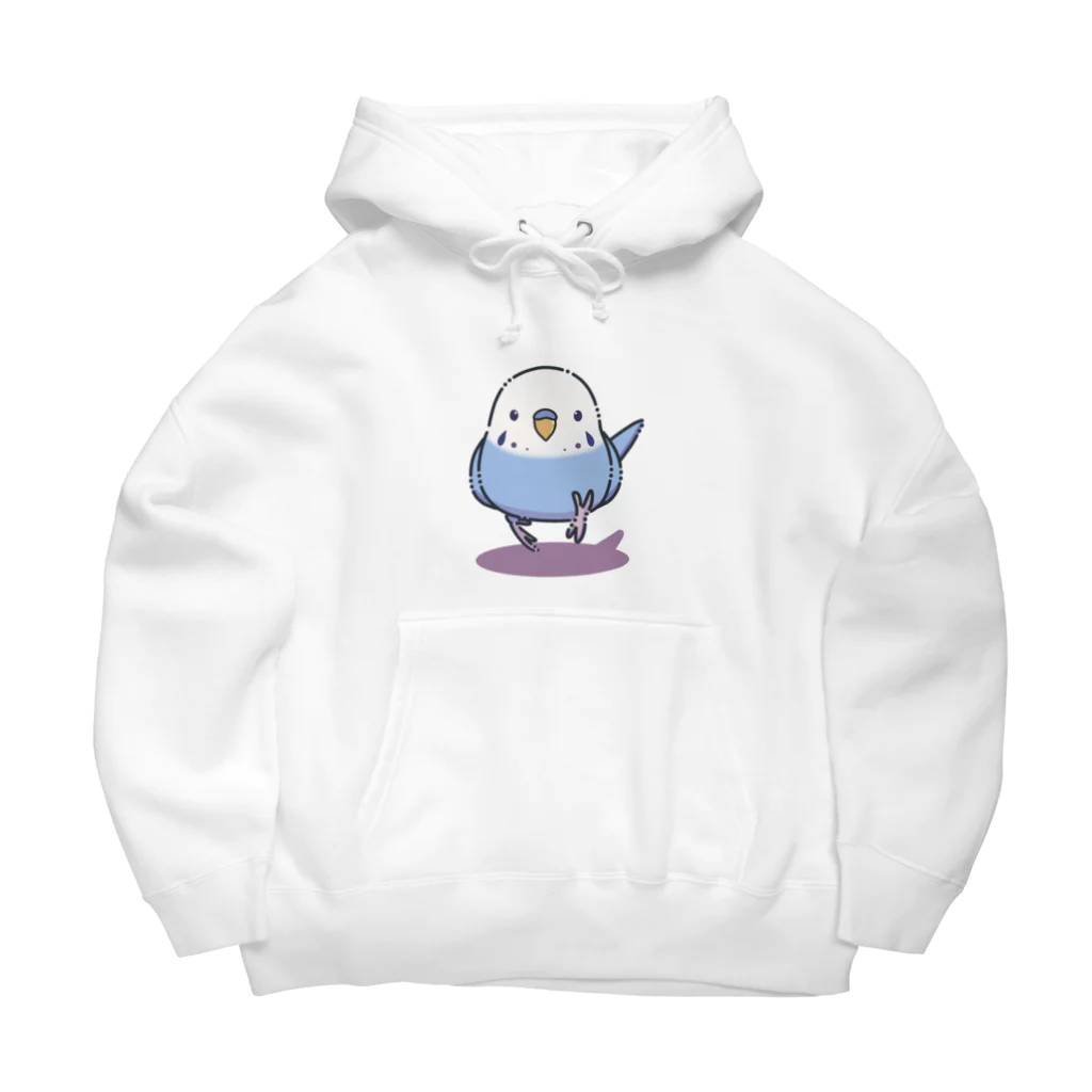 ぽっぽこ本舗のインコ走る Big Hoodie