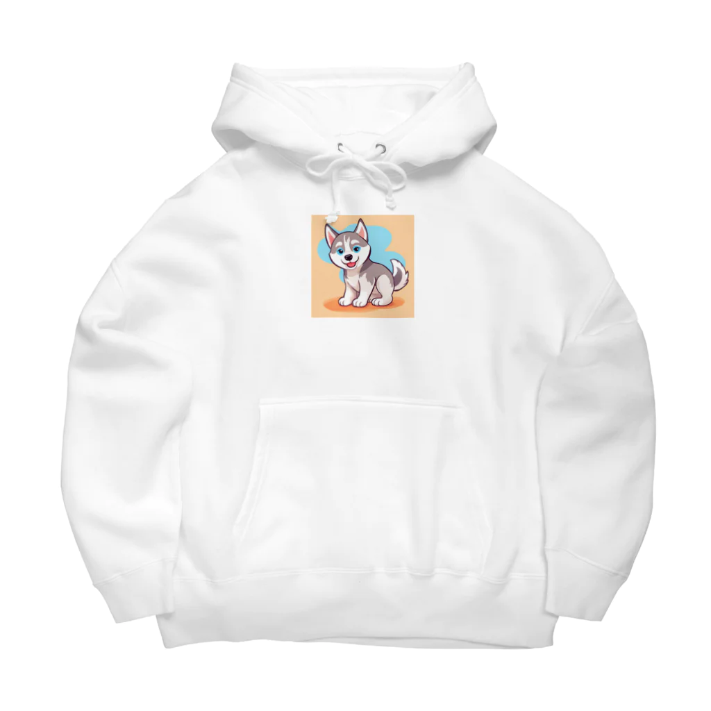 gobosyokaiのかわいいハスキーの子犬のイラストグッズC Big Hoodie