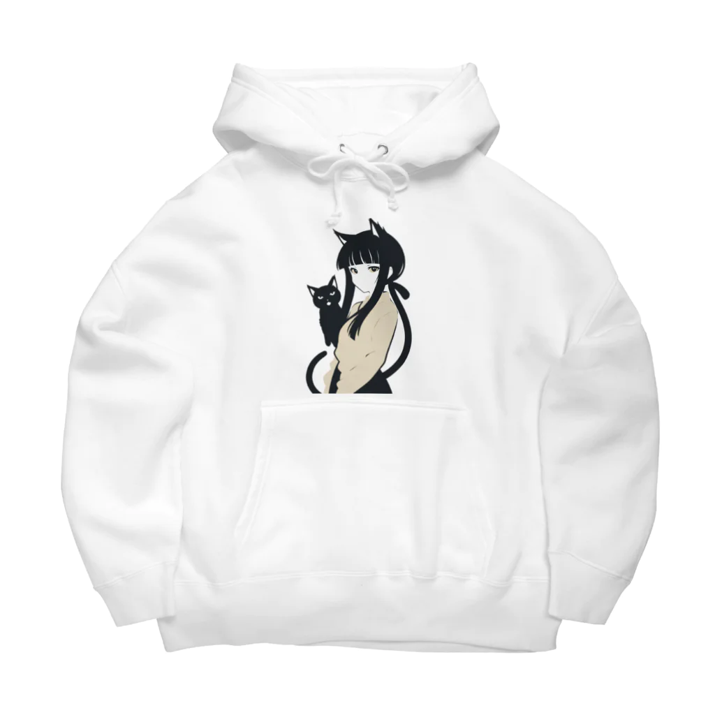 ChamarelliArtの黒猫の少女 Big Hoodie