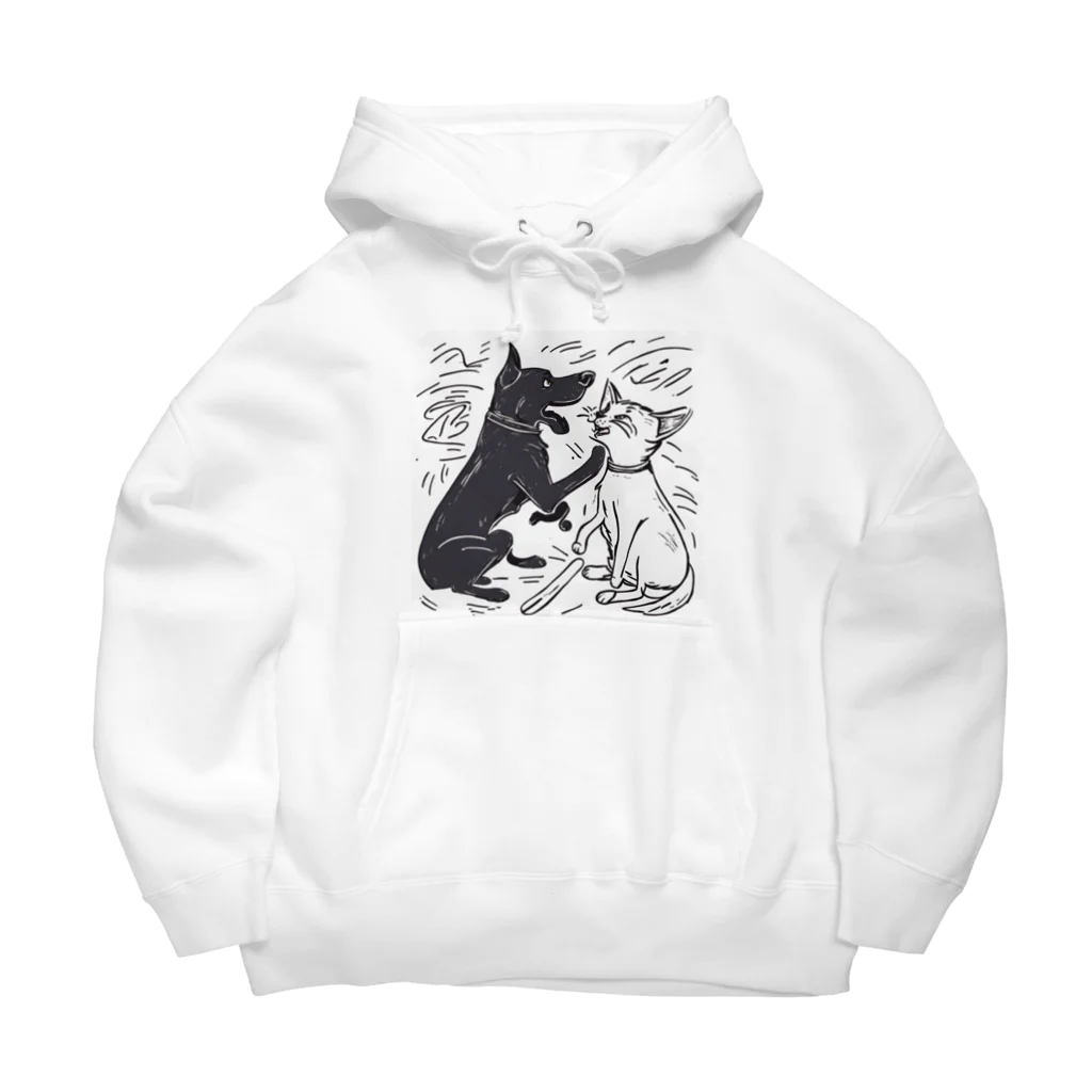 omochiのへやの犬と猫のたたかい Big Hoodie