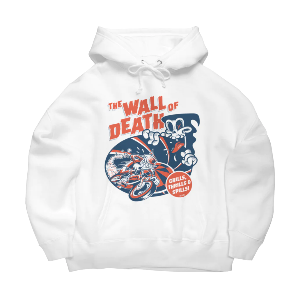 El Pinoのthe Wall of Death : Navy / Red ビッグシルエットパーカー