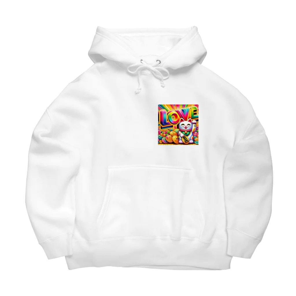 DesignDreamerの光輝く福招き猫 Big Hoodie