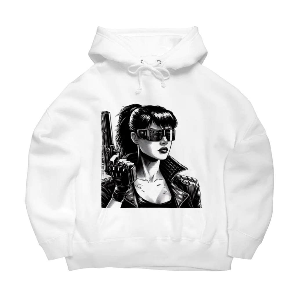 kangekiのサイバーパンクガールNo.8 Big Hoodie