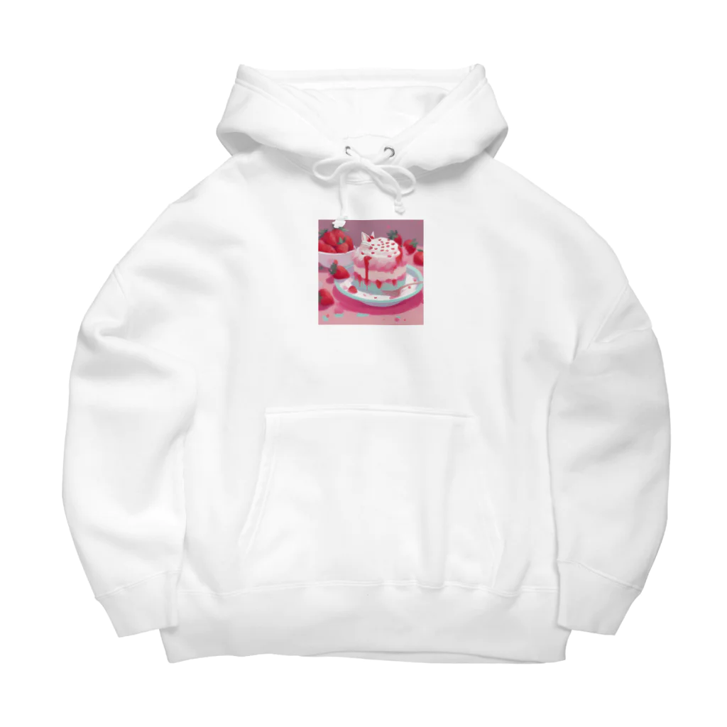 uchakyumaのいちごケーキにネコ Big Hoodie