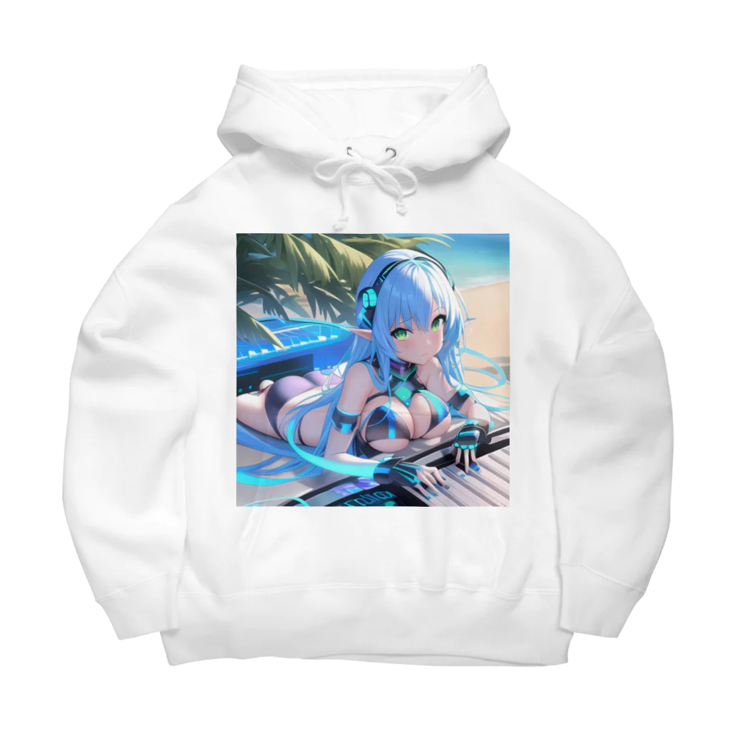 シロクマペンギンのエルフのサイバーピアニストの夏休み Big Hoodie