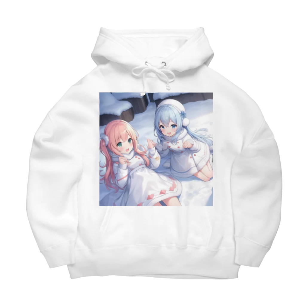 WAのお店の雪遊びする女の子 Big Hoodie