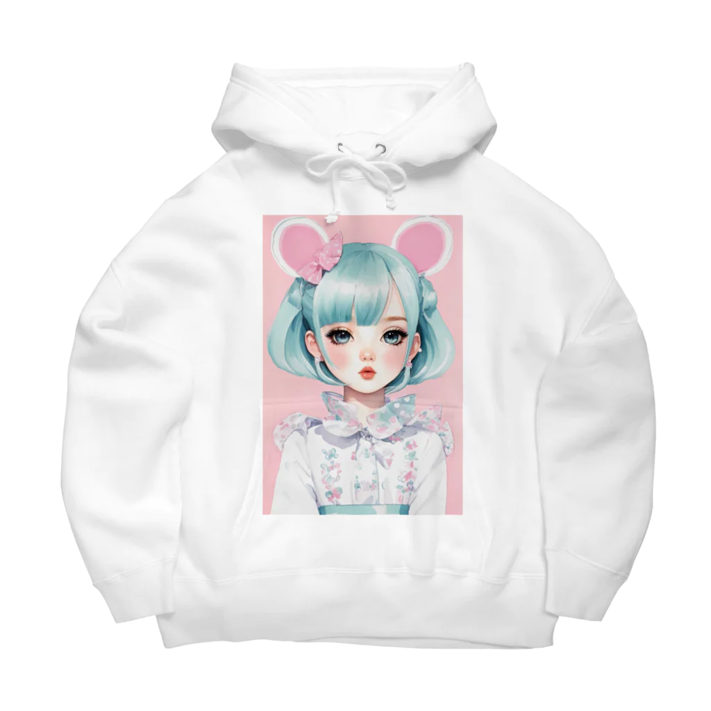 AI-srt-designのスウィート・ミント・ドリーミング・ガール Big Hoodie