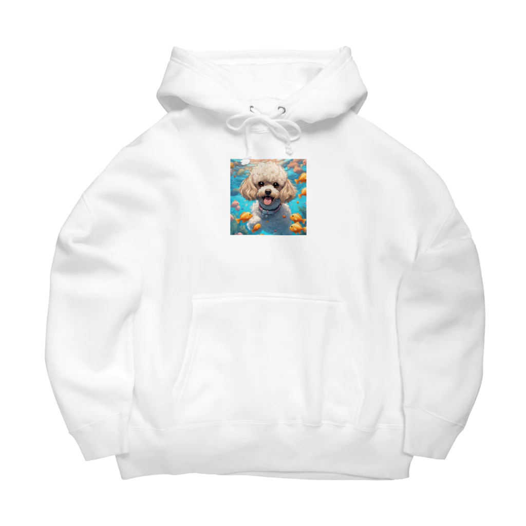 ワンちゃん大好きの熱帯魚と遊ぶトイプードル Big Hoodie