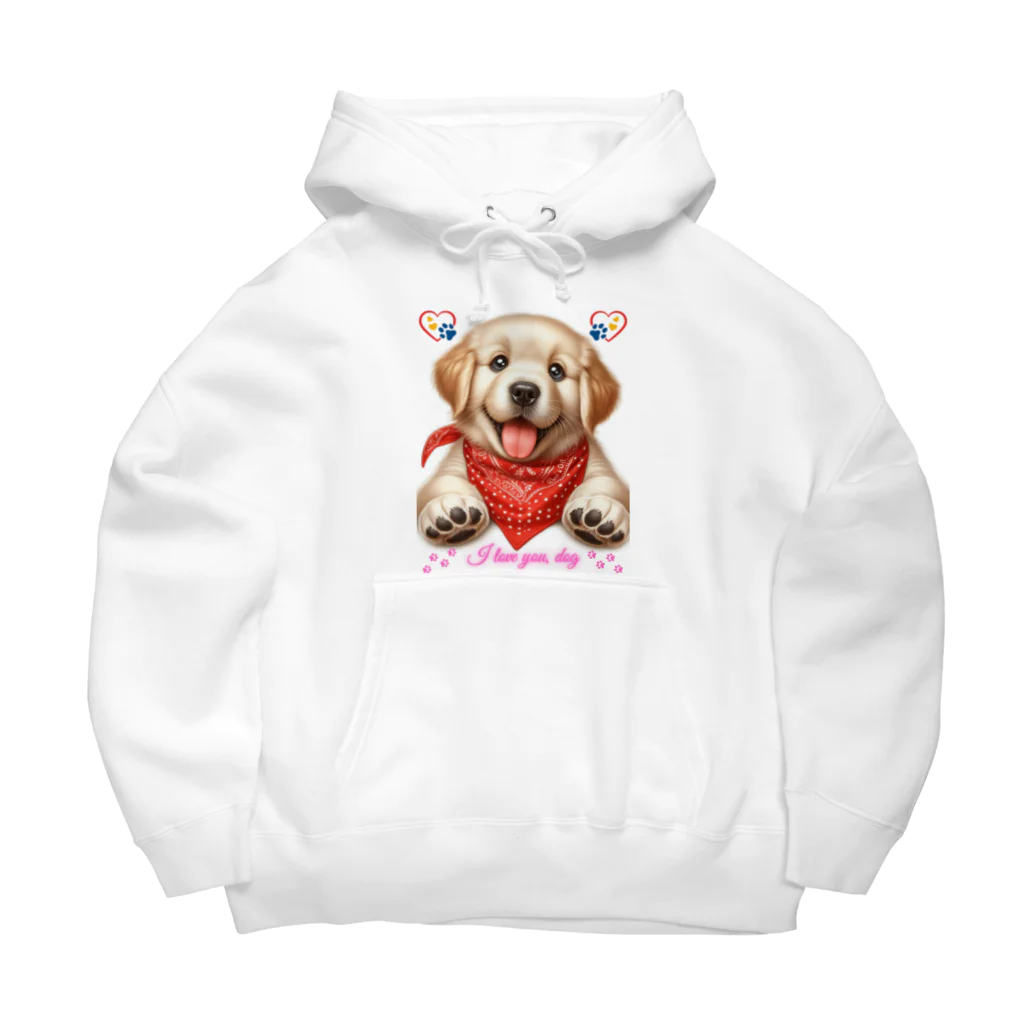 Mioキャンバスの夢工房　 のI love you, dog Big Hoodie