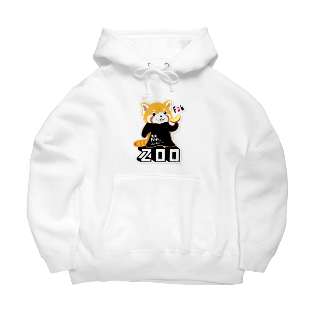 loveclonesのレッサーパンダ 0625 ZOOロゴ りんご大好き柄 Big Hoodie