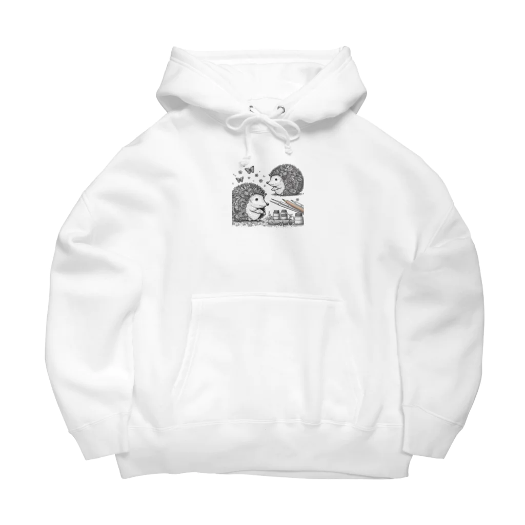 花鳥風月の対面ハリネズミ Big Hoodie