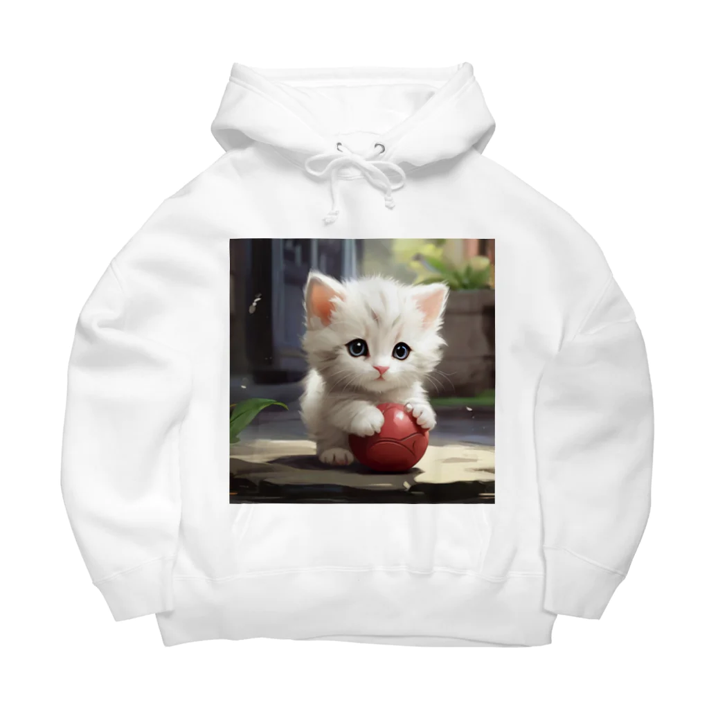 恥ずかしがり屋のねこショップの猫と花 Big Hoodie