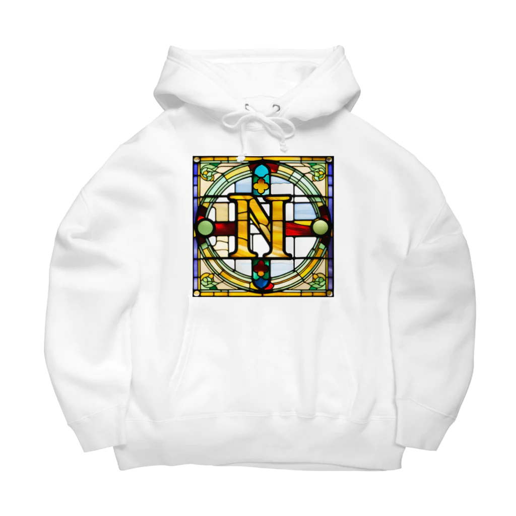 alphabet stained glassのstained glass N ビッグシルエットパーカー