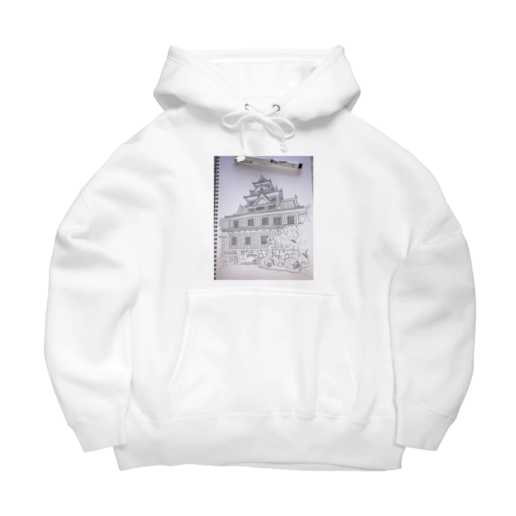 OASIS TOWNの岡山城ペンアート Big Hoodie