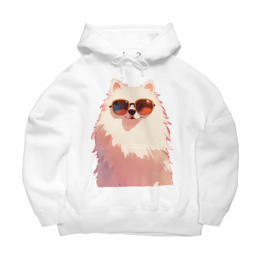 AQUAMETAVERSEのサングラスをかけた、かわいい犬 Marsa 106 Big Hoodie