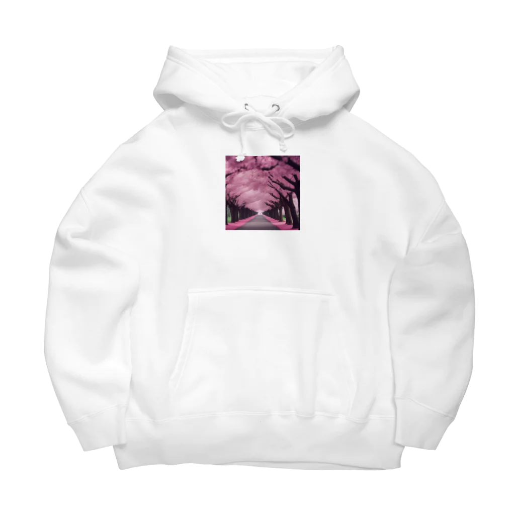 りばーあにまるの満開の桜道 Big Hoodie