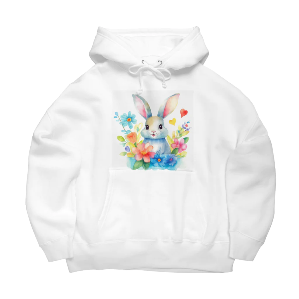 うさぎやの花に囲まれたうさぎ2 Big Hoodie