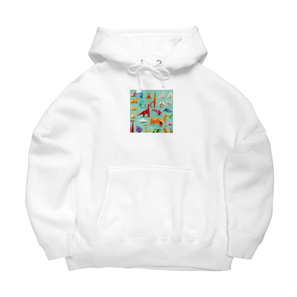 いろとりどりのどうぶつの折り紙どうぶつグッズ Big Hoodie