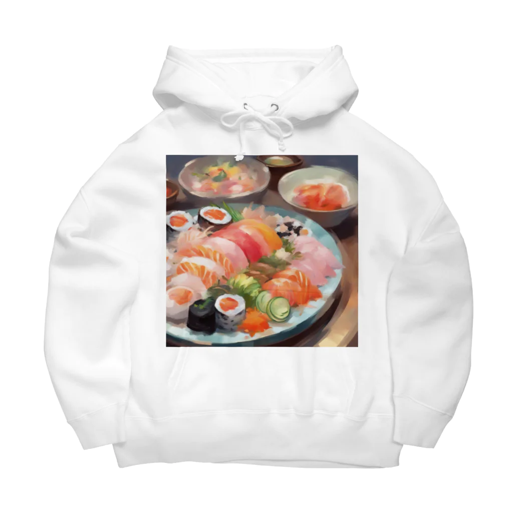 happiness_shopの美しい寿司の絵画 Big Hoodie