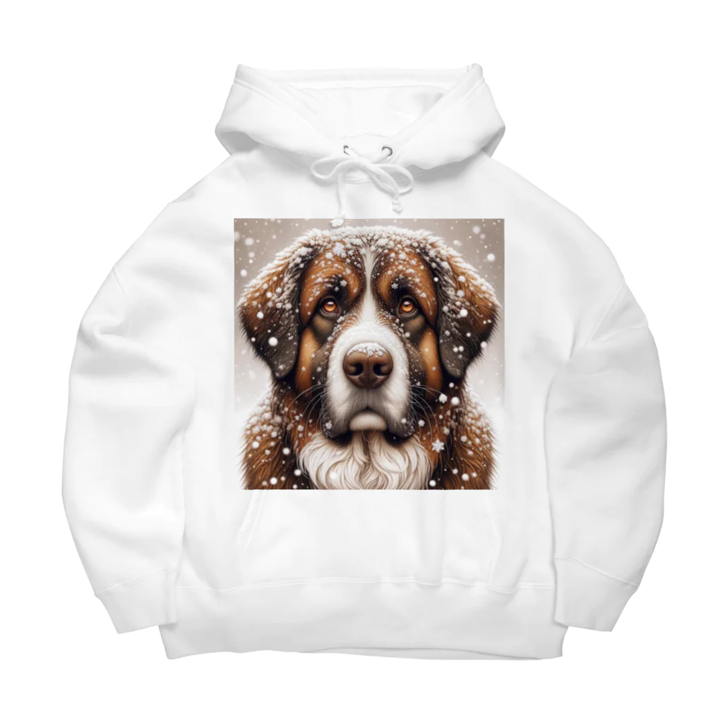 Ama'sの雪の中しかめっ面の犬さん Big Hoodie