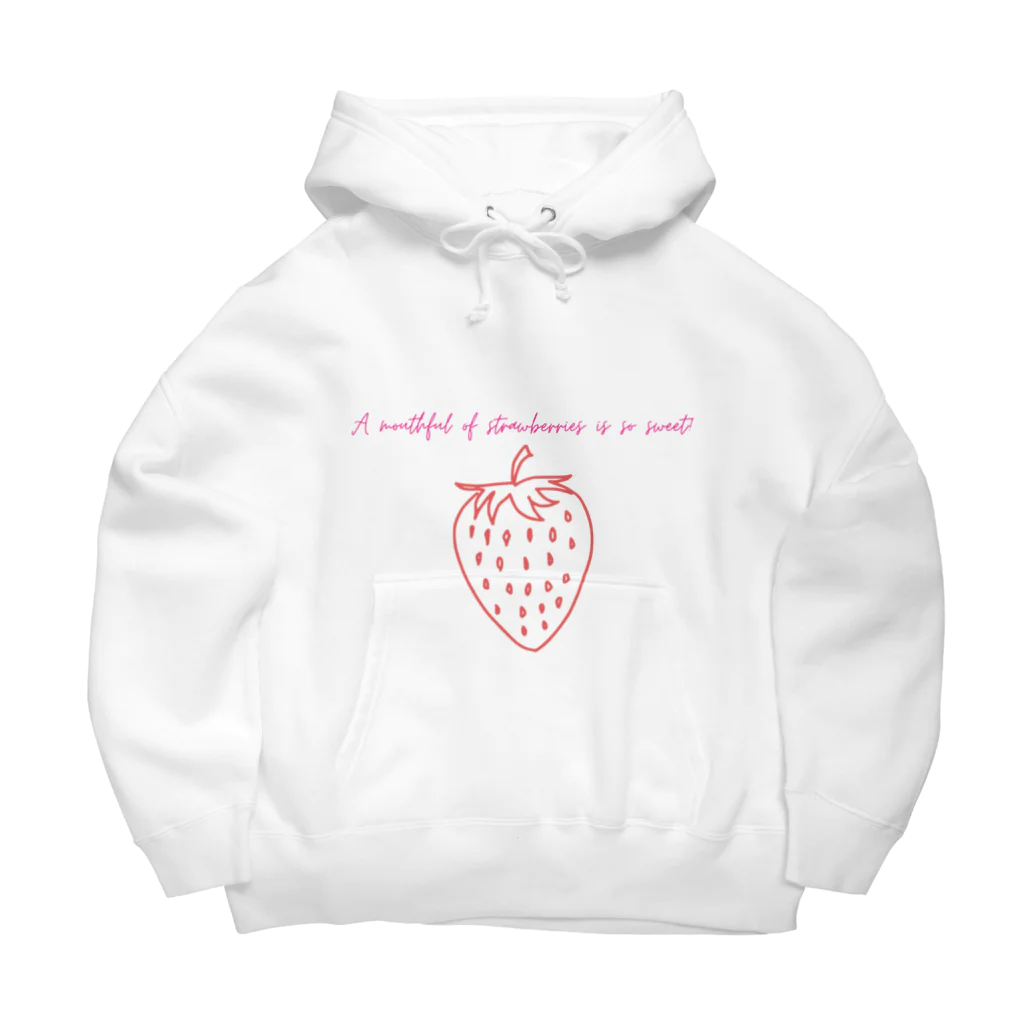 納豆ごはんのA mouthful of strawberries is so sweet! Big Hoodie