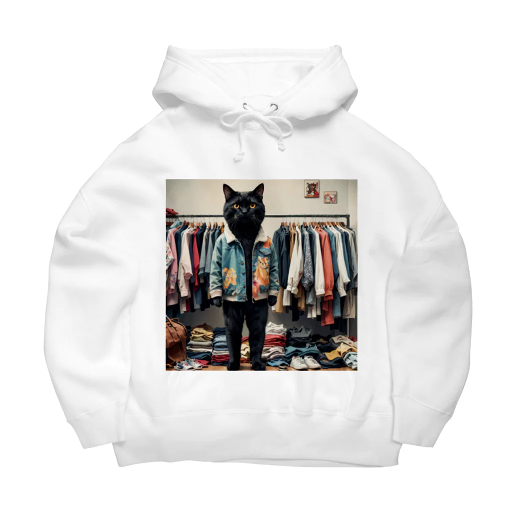 アニマルアーティファクトの服を選んでいる猫 Big Hoodie