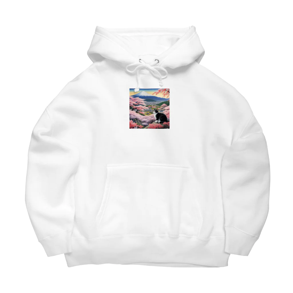 だんのんの桜と富士山と猫 Big Hoodie