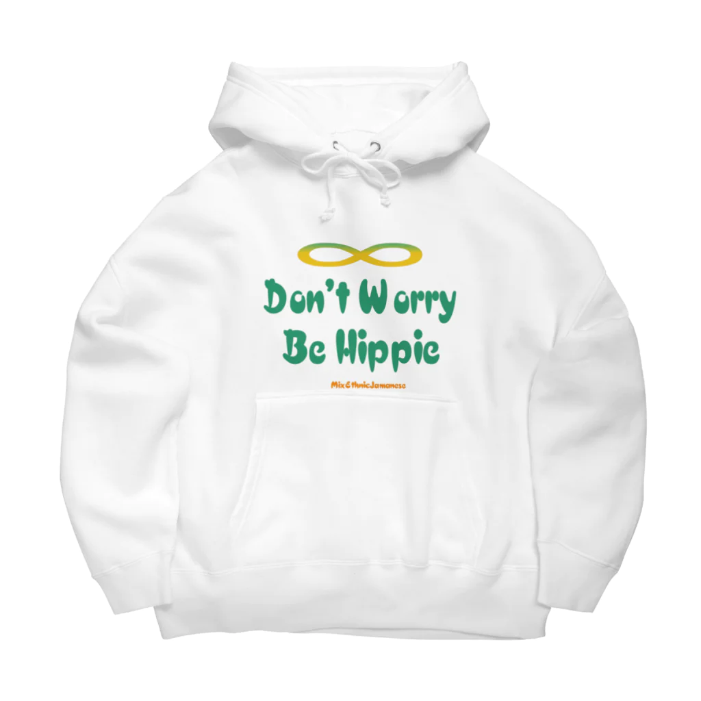 mixethnicjamamaneseのオリジナルロゴシリーズ　don't worry be hippie ビッグシルエットパーカー