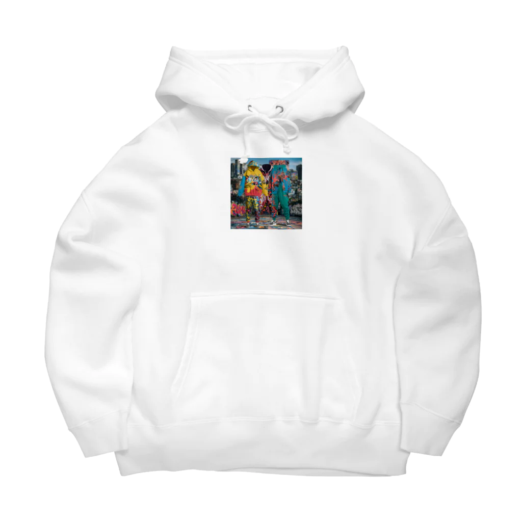 かてこの洋服販売所のUrban Rainbow: Bold Hip-Hop Fashion Big Hoodie