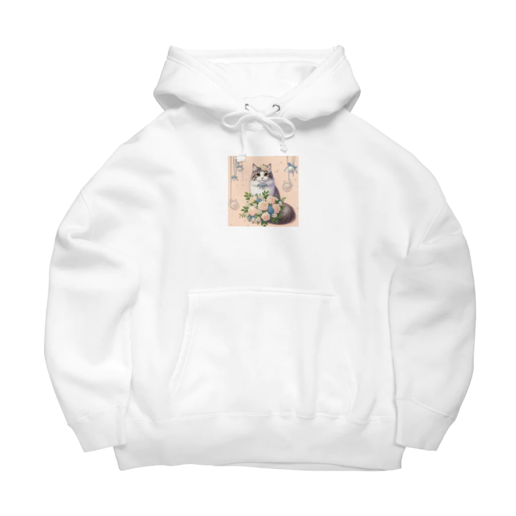 Y m @Y's shopの猫と薔薇　パールver. Big Hoodie