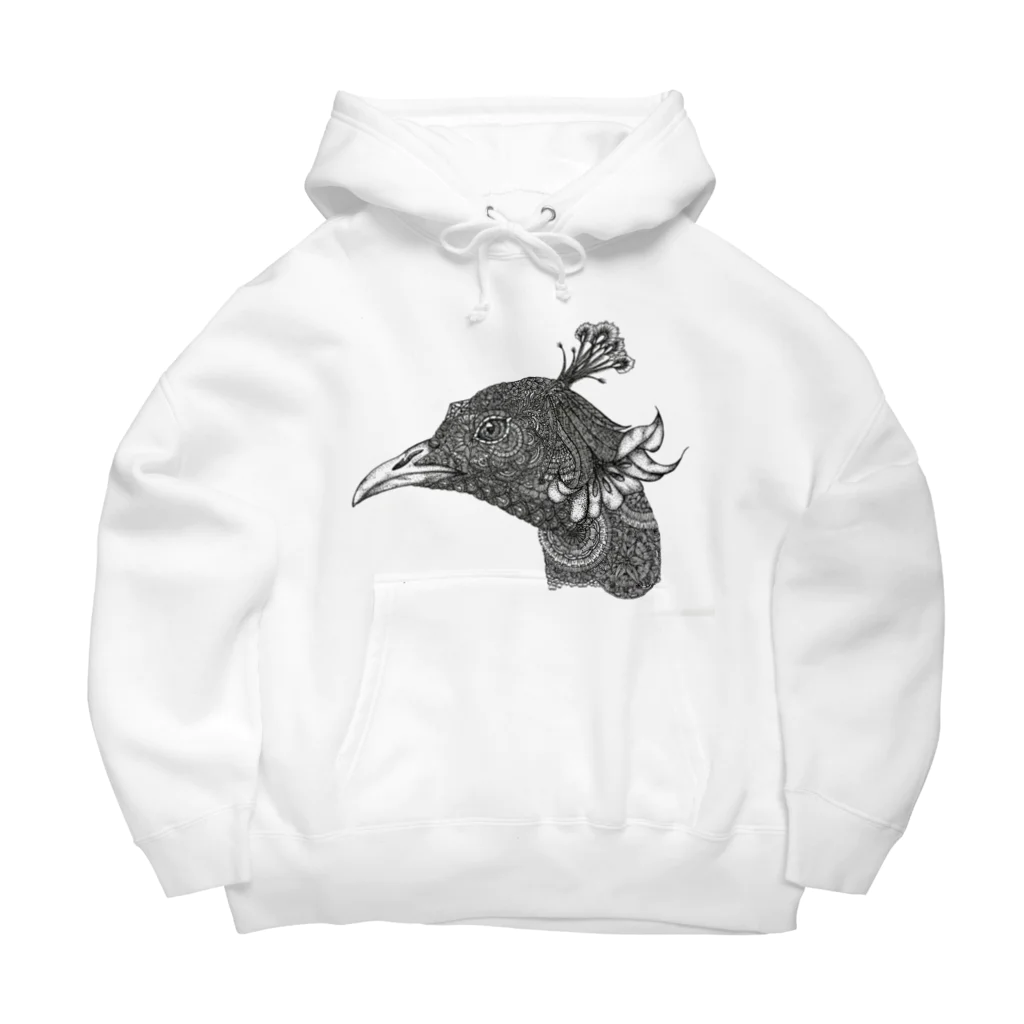 曼荼羅屋のPeacock モノクロームver Big Hoodie